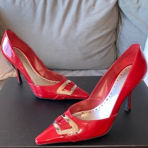 Vintage BCBG Girls red patent leather heels.